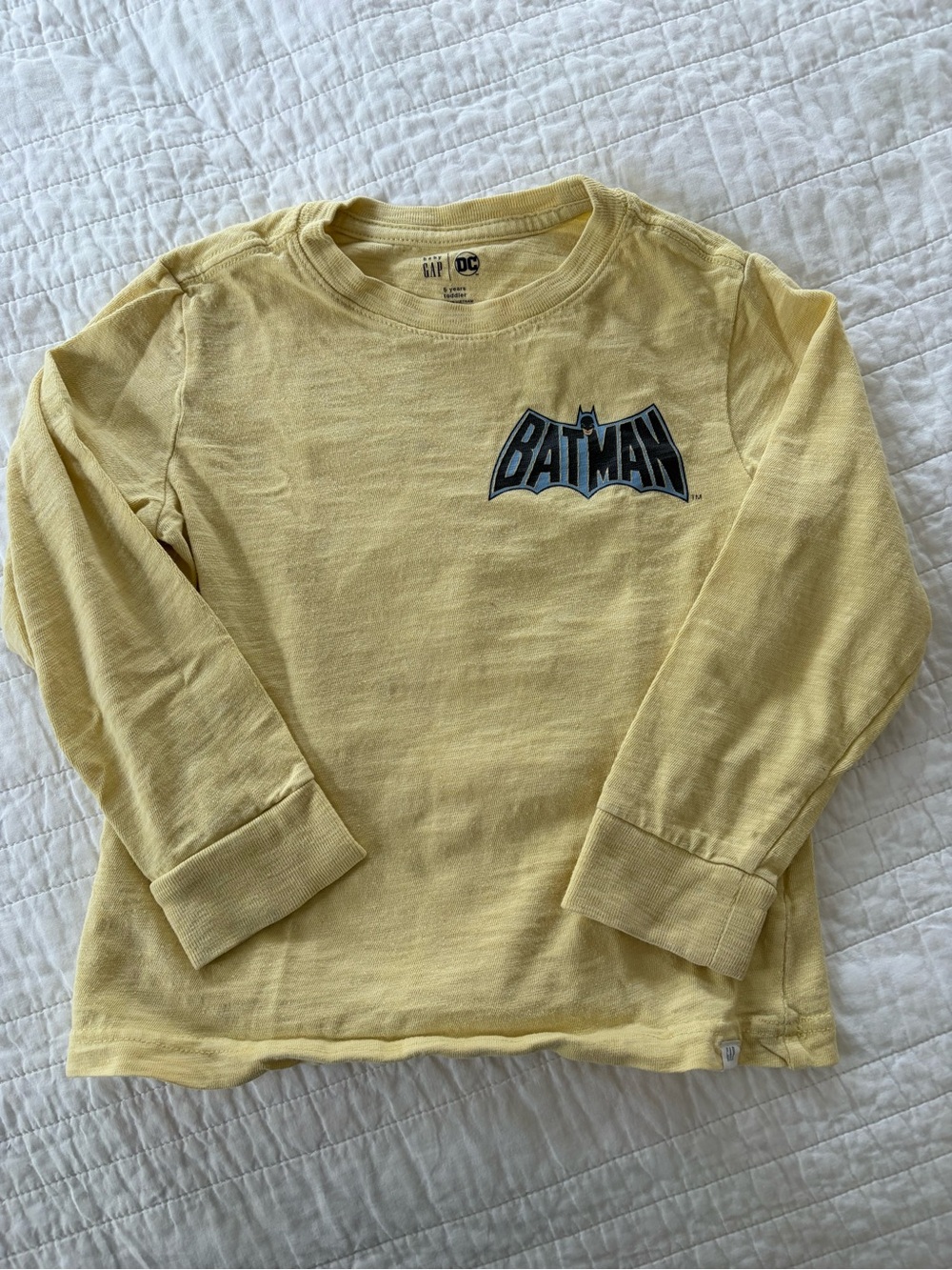 GAP/DC Collab Yellow Long-Sleeve Retro Batman Tee